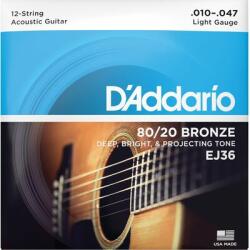 D'Addario EJ36 80/20 Bronze 12 húros 10-47 akusztikus gitárhúr - hangszerplaza