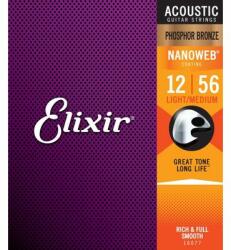  Elixir 16077 Phosphor Bronze NanoWeb 12-56 Light-Medium akusztikus gitárhúr