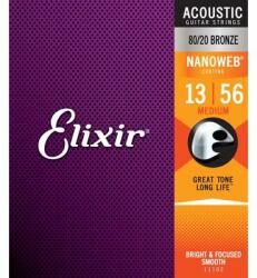 Elixir 11102 80/20 Bronze NanoWeb 13-56 Medium akusztikus gitárhúr