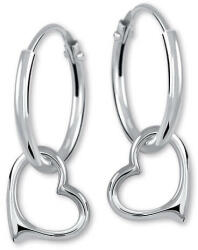 Brilio Silver Ezüst fülbevaló gyűrűk szívvel 431 001 02630 04