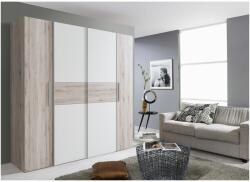 Kring York Ruhásszekrény, Csúsztatható ajtók, 200 x 190 x 62 cm, Sonoma tölgy/Fehér