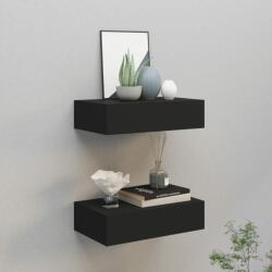 vidaXL Dulap de perete cu sertare, 2 buc. , negru, 40x23, 5x10 cm, MDF (330244) Raft