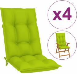 vidaXL Perne scaun cu spătar înalt, 4 buc. , verde, 120x50x7 cm, textil (314267)