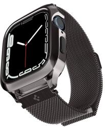 Spigen Metal Fit Pro Apple Watch 8/7 45mm fém szíj, tokkal, grafit fekete (ACS04585) - speedshop