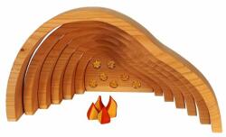 BAUSPIEL Set Pestera Dragonului, 11 piese din lemn, Bauspiel (0126)