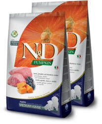 N&D N & D Pumpkin Dog bárány & áfonya sütőtökkel puppy medium/maxi 2x2, 5kg