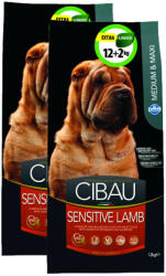 CIBAU Sensitive Adult Lamb Medium&maxi 2x12+2kg