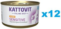 KATTOVIT Feline Diet Sensitive Chicken hrana umeda dietetica pentru pisici cu intolerante, alergii alimentare, cu pui 12 x 85 g