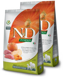 N&D Pumpkin Dog vaddisznó & alma sütőtökkel adult medium/maxi 2x2, 5kg