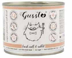 Gussto Cat Fresh Calf & Rabbit CARNE PROASPĂTĂ DE VIŢEL CU IEPURE 200 g