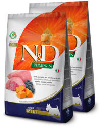 N&D N & D Pumpkin Dog bárány & áfonya sütőtökkel adult mini 2x2, 5kg