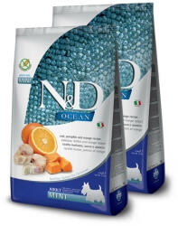 N&D Ocean Dog tőkehal, sütőtök&narancs adult mini 2x2, 5kg