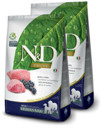 N&D Prime Dog bárány & áfonya adult medium & maxi 2x2, 5kg
