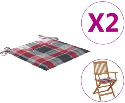 vidaXL Perne de scaun model carouri, 2 buc. , 40x40x3 cm, textil Oxford (314032)
