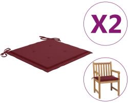 vidaXL Perne scaune grădină 2 buc. roșu vin 50x50x3 cm țesătură Oxford (314056)