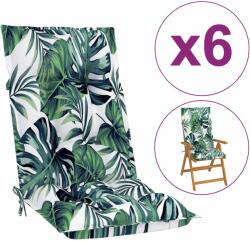 vidaXL Perne scaun spătar înalt model frunze 6 buc. 120x50x7 cm textil (314271)