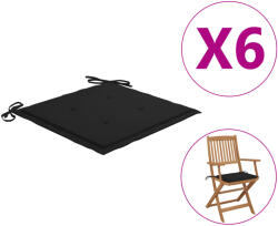 vidaXL Perne scaune grădină 6 buc. negru 40x40x3 cm țesătură Oxford (314017)