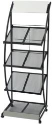vidaXL Raft reviste A4, 47 x 40 x 134 cm, negru și alb (30099) Raft