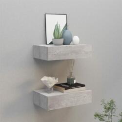 vidaXL Dulapuri de perete cu sertar 2 buc. gri beton 40x23, 5x10 cm MDF (330252) Raft