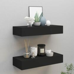 vidaXL Dulapuri de perete cu sertare 2 buc. negru 60x23, 5x10 cm MDF (330258) Raft