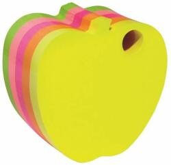 DONAU Öntapadó jegyzettömb, alma alakú, 400 lap, DONAU, vegyes neon színek (D7563) - primatinta