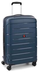 Roncato FLIGHT DLX kék négykerekes, bővíthető zippes közepes bőrönd R-3462 - borond-aruhaz