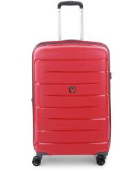 Roncato FLIGHT DLX piros négykerekes, bővíthető zippes közepes bőrönd R-3462 - borond-aruhaz