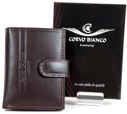 Corvo Bianco álló, nyelves, barna bőr kártyatartó CBS808/T - minosegitaska