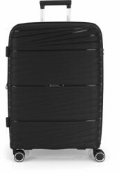 Gabol KIBA fekete négykerekű bővíthető közepes bőrönd GA-1220M