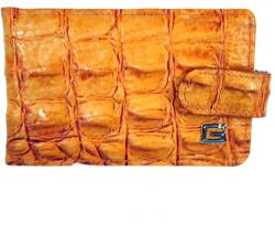 GIUDI narancs-barna hüllő mintás, íves nyelvű kártyatartó 6418STP-13 - minosegitaska