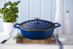 La Cuisine BLUE öntöttvas kerek sütőtál 28x8cm-es 3, 5 literes fedővel (432029)