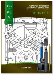 Aurora Bloc desen A3, 20 file - 210g/mp, pentru schite creion/marker, AURORA Bristol - carton alb (BL15)