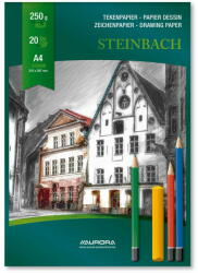 Aurora Bloc desen A4, 20 file - 250g/mp, AURORA Steinbach - carton alb (BL17)
