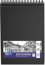 OXFORD Caiet pentru schite A4, OXFORD Sketchbook, 96 file-100g/mp, coperta carton rigida - negru (OX-400152623) - pcone