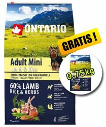 ONTARIO ONTARIO Adult Mini Lamb & Rice 6, 5kg + 0, 75kg