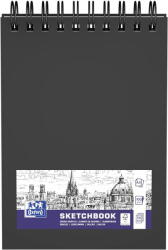 OXFORD Caiet pentru schite A5, OXFORD Sketchbook, 96 file-100g/mp, coperta carton rigida - negru (OX-400152622) - pcone