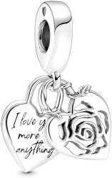 Pandora Moments Rózsás szív alakú lakat ezüst függő charm - 790086C00 (790086C00)