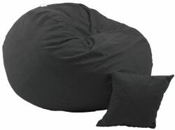 Pufrelax Комплект, Барбарон и декоративна възглавница, 450л. Matusalem - Eerie black, Перящ се калъф, Подходящ за деца, Пълнеж с микс от мемори пяна и дунапрен, Гама Plush Honey