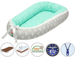 Scamp babafészek kókuszbetétes - Green Grey Elephant