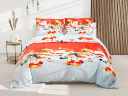  Lenjerie de pat din bumbac rosu, SNOWMAN & SANTA CLAUS + husa de perna 40 x 50 cm gratuit Lenjerie de pat