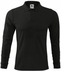 MALFINI Tricou polo de bărbați cu mânecă lungă Single J. LS - Neagră | L (2110115)