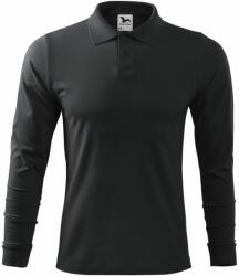 MALFINI Tricou polo de bărbați cu mânecă lungă Single J. LS - Ebony gray | M (2119414)