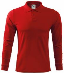 MALFINI Tricou polo de bărbați cu mânecă lungă Single J. LS - Roșie | M (2110714)