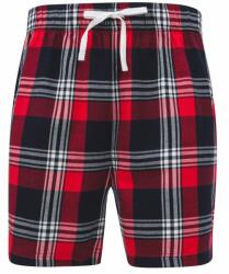 SF (Skinnifit) Pantaloni scurți de pijama din flanelă pentru bărbați - Roșie / albastru închis | XS (SF082-1000290929)