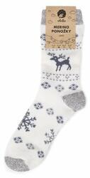 Vlnka Merinó birkagyapjú zokni "szarvas" - szürke zokniméret 43-46