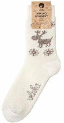 Vlnka Merinó birkagyapjú zokni "rénszarvas" - természetes zokniméret 47-50