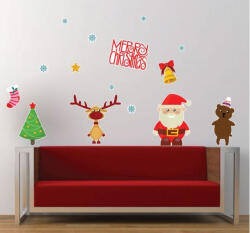 4 Decor Sticker - Rudolf si Mos Craciun