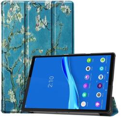 Gigapack Tok álló, bőr hatású (FLIP, oldalra nyíló, TRIFOLD asztali tartó funkció, virág minta) KÉK Lenovo Tab M10 Plus (TB-X606F), Lenovo Tab M10 FHD Plus (TB-X606X) (GP-96676)