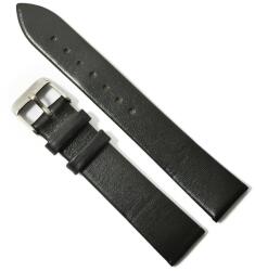  Curea Ceas Piele Naturală - Model XXL Negru Mat cu Cataramă Argintie (WZ5117)