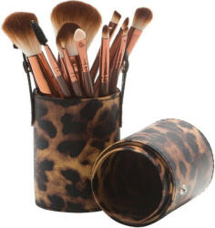 Makeup Set 12 Pensule Machiaj, Etui Depozitare Leopard
